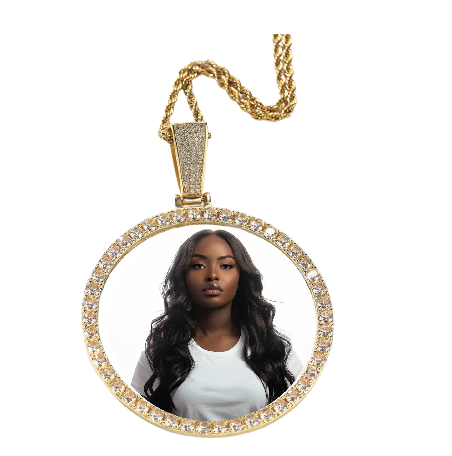 Custom XL Circle Photo Pendant