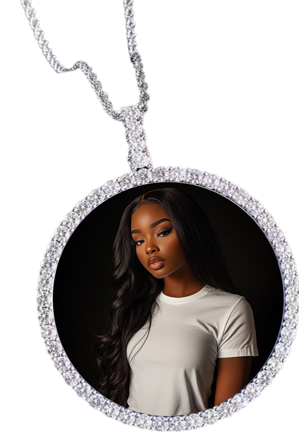 Custom XL Circle Photo Pendant